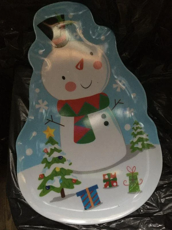 Plateau noel : bonhomme de neige de noel neuf